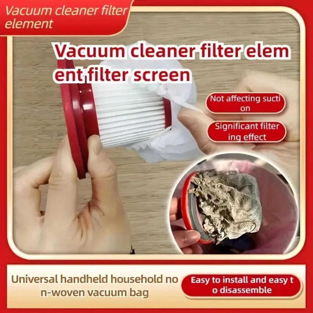 100Pcs Disposable Home Vacuum Cleaner Filter Protective Cover Durable Mesh Net Dust Collection Non-Woven Filter Cover Accessories