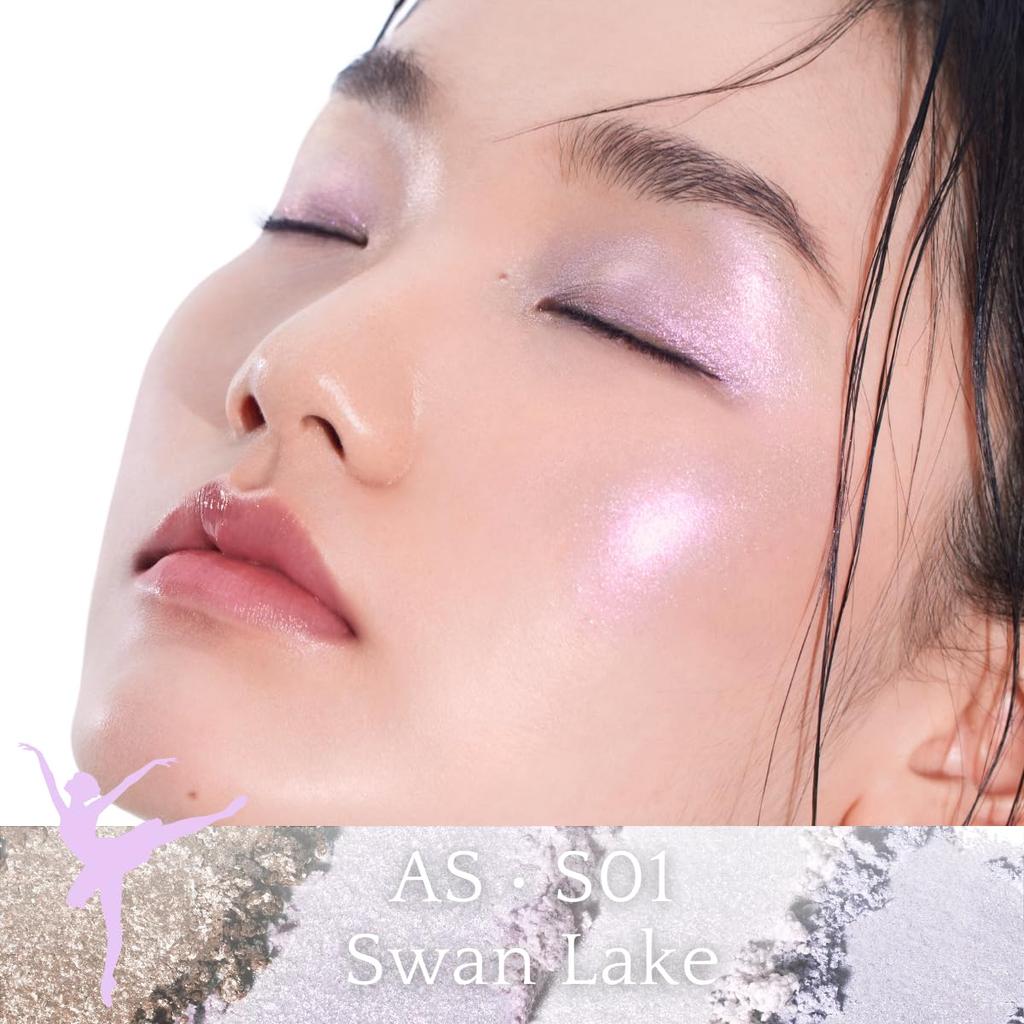 INTO U Палетка теней для век Вращающаяся палетка теней для век 4 оттенка Глянцевые Блестящие Перламутровые #AS • S01 Лебединое озеро