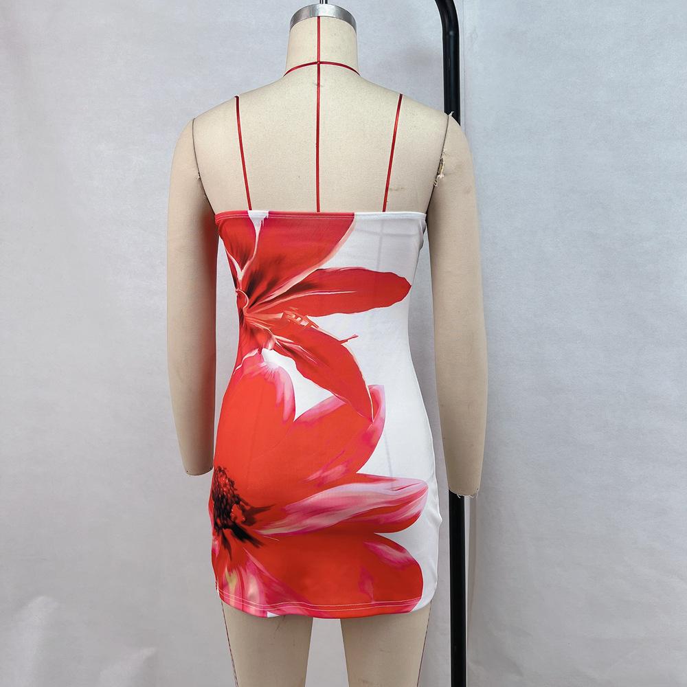 Женские летние платья-футляры с цветочным принтом и запахом