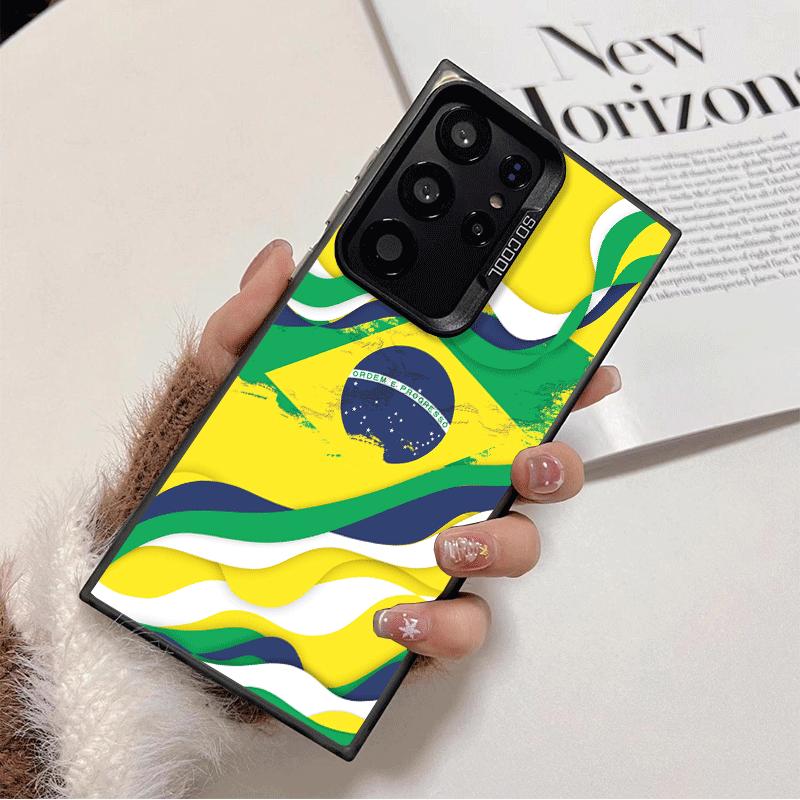 Brazil Brazilian Flag Soft Phone Case for Samsung Galaxy S24 S25 FE S26 Edge S23 Ultra S22 Plus S21 + Shockproof Cover Back Shel