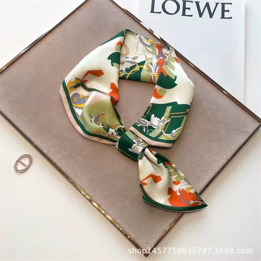 Silk Scarf Small Long Square Scarf Women'S High-End Neck Protection Scarf Professional Matching Shirt Scarf
