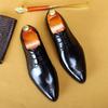 British Style First Layer Cowhide Leather Business Dress Shoes for Men Breathable Casual Work Formal Leather Footwear