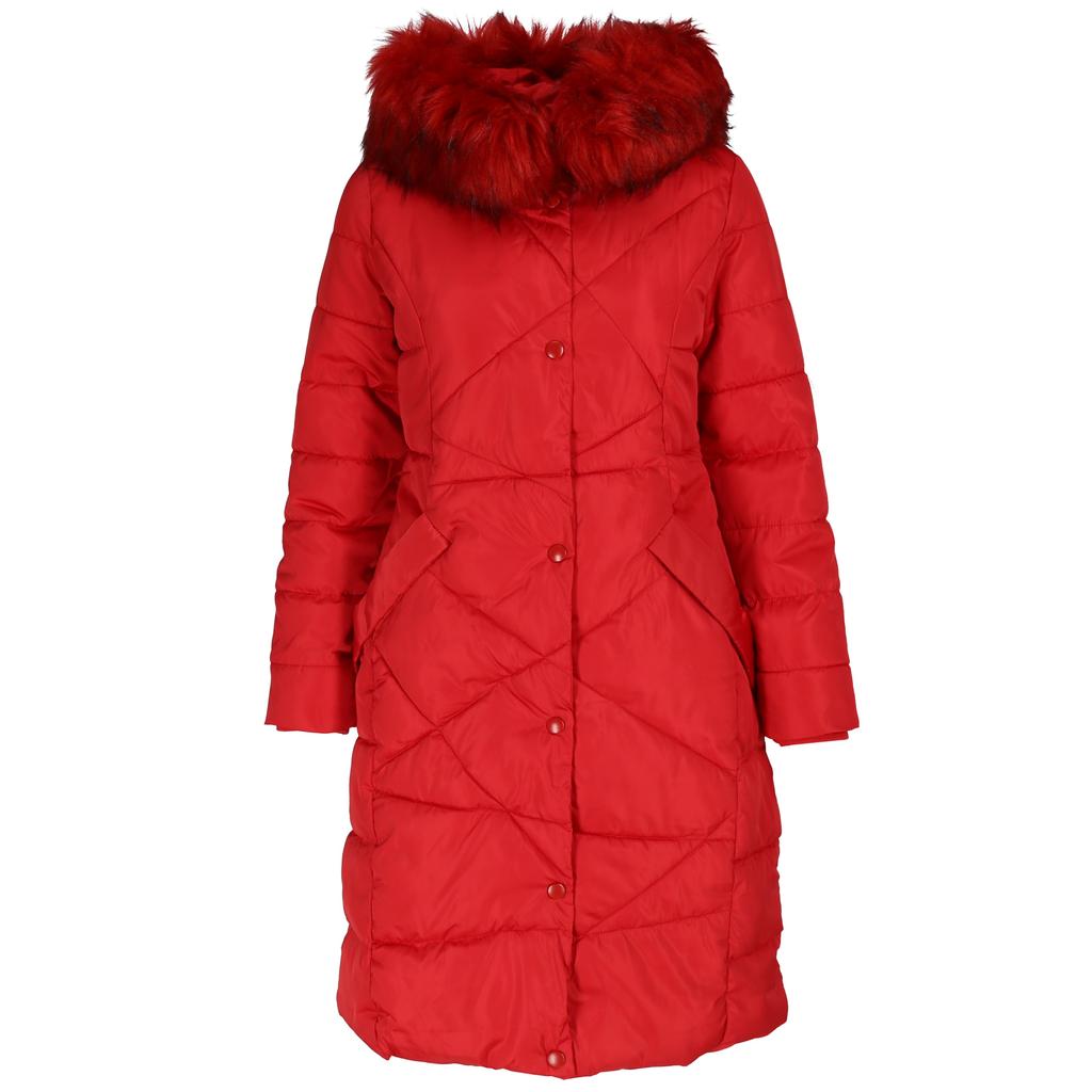 WOMEN' LONG WINTER COAT WITH UNUSUAL QUILTING