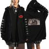 Anime Naruto Hooded Zip-Up Sweatshirt Men Women Streetwear Casual Couple Outwear