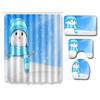 Christmas Bathroom Shower Curtain Four-Piece Combination Floor Mat Bathroom Water Absorbent Non-Slip Door Mat Bedroom Carpet