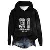 Women's Hooded Long Sleeve Printed Flannel Top Hooded Sweatshirt