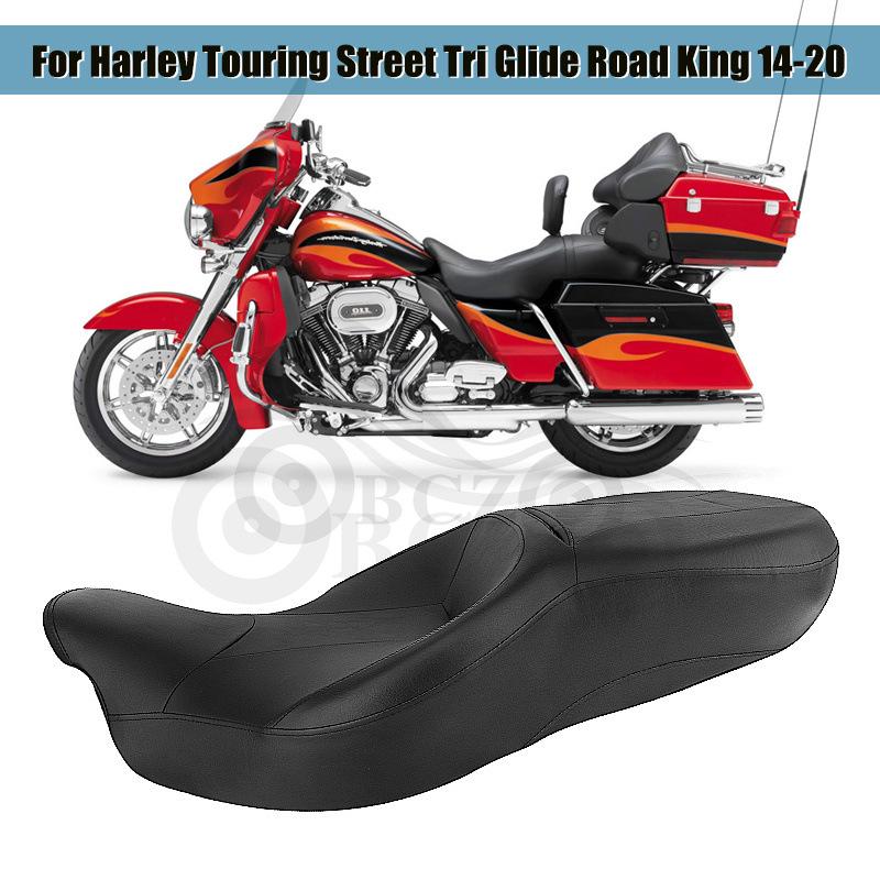 Integrated Luxury Leather Motorcycle Seat Cushion for Harley Glide (1996-2020)