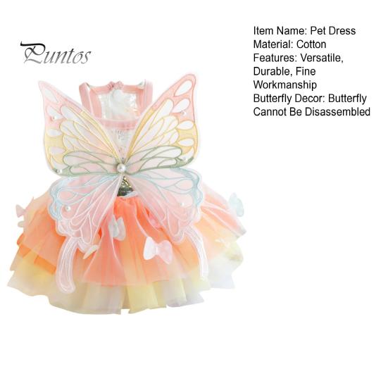 Платье для домашних животных, элегантное летнее платье принцессы с кошкой, очаровательное сетчатое платье для собаки с декором в виде бабочки, для повседневной носки