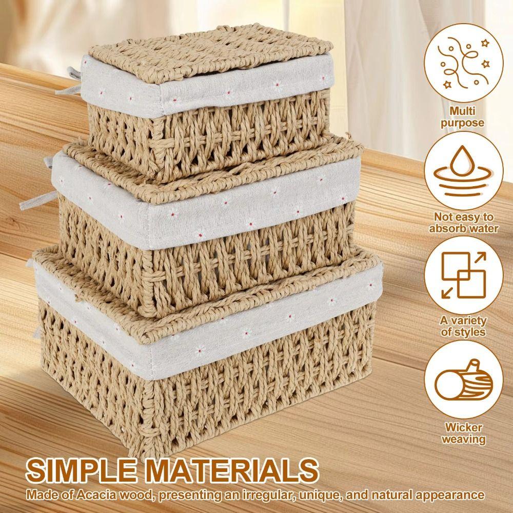 Bohemia Wicker Storage Baskets Hand Woven Storage Basket Rustic Woven Basket Home Decor