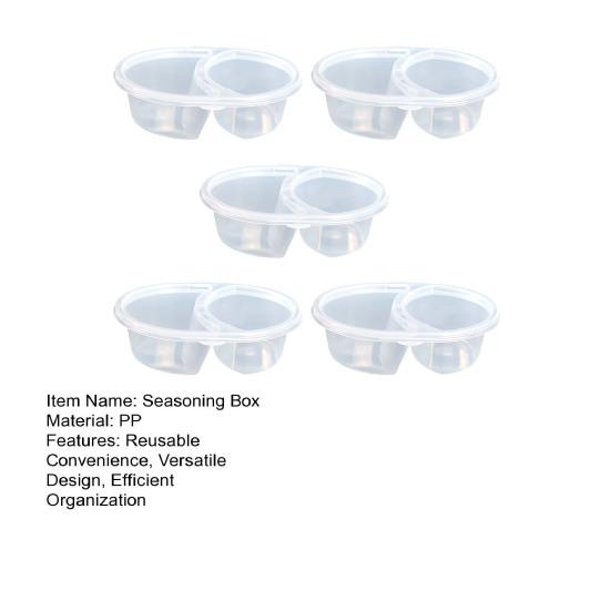 5/10/15/25 шт. Коробка для приправ, одноразовая и многоразовая, герметичная крышка, двойной отсек, контейнер для приправ, для отбора проб соуса для приправ