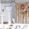 1PC Pearl Floral Pattern Printed Shower Curtain, Rural Life Style, with 12 Hooks, Bathroom Showers, Bathtub, Home Use