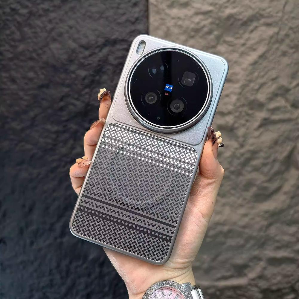 Деловая Роскошная Чехол-бампер с узором под кевлар для VIVO X300 Ultra X300Pro X200 Pro mini Ультратонкий Магнитный Ударопрочный Защитный Чехол