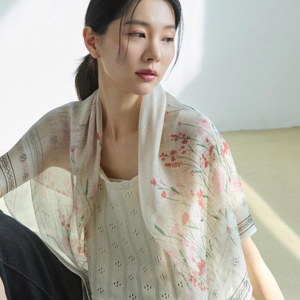 Ana Maison Quiet Blooms Silk Gigi Scarf Pmggt 1433