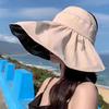 2025 Black Vinyl Wide Brim Open-Top Sun Hat with UV Protection and Heat Insulation
