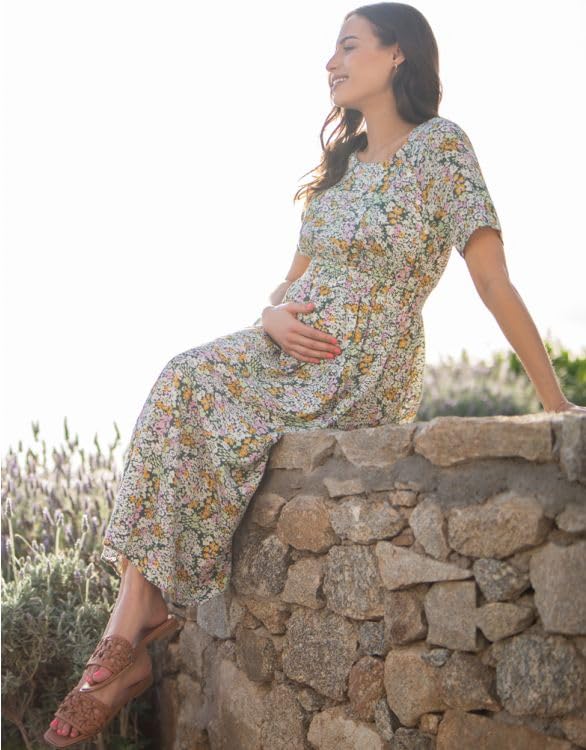 Повседневное платье для кормления грудью, для беременных, в стиле ретро, с цветочным принтом [Серафин], Платье, ТАМИКА, Женское,