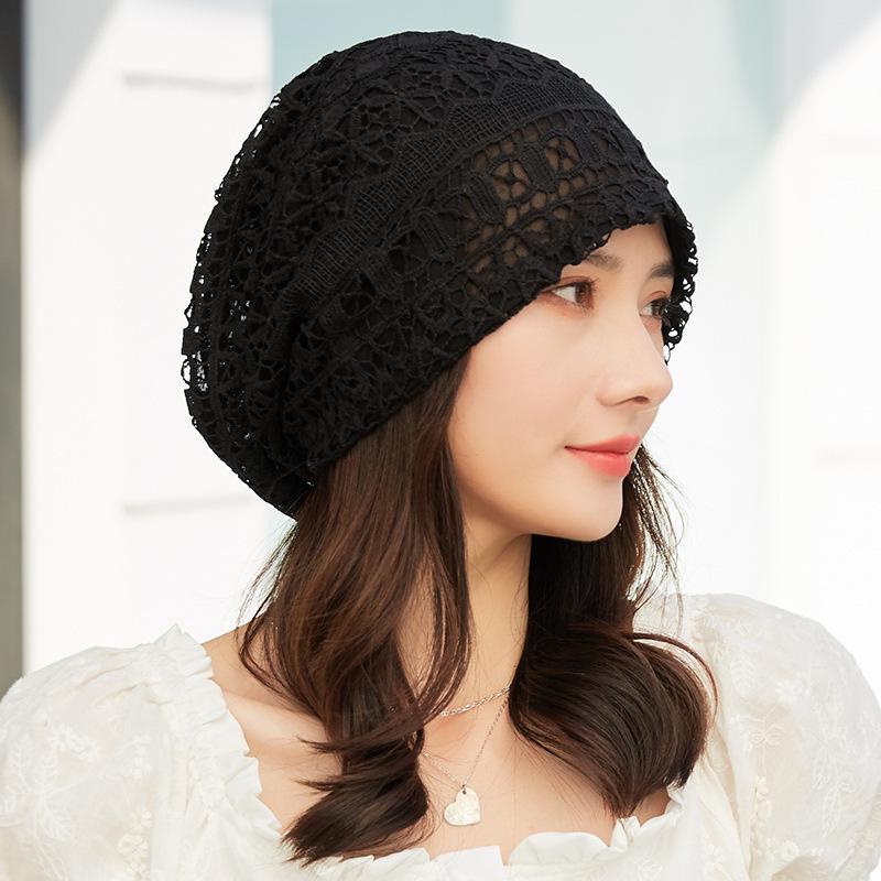 Женская дышащая кружевная шапочка-бини – Тонкий вязаный платок для покрытия волос