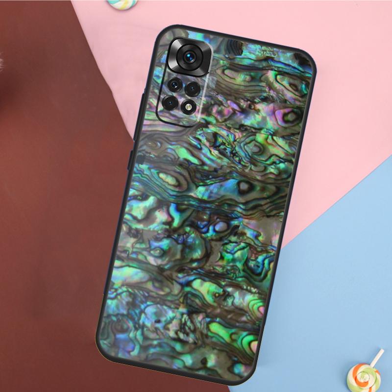 Чехол с текстурой раковины моллюска Абалон для Xiaomi Redmi Note 13 14 Pro 12 11 9 10 9S 10S 11S 12S Redmi 14C 10C 12C 13C
