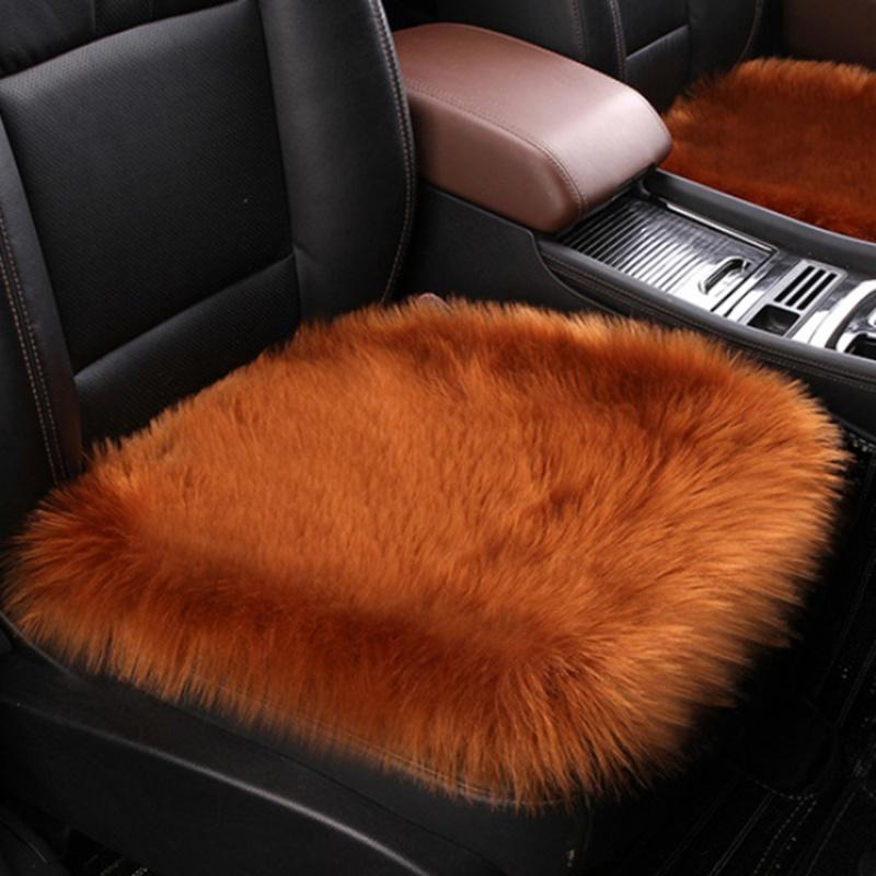 1 шт. чехол для автомобильного сиденья из искусственного меха, плюшевый зимний белый универсальный автомобильный интерьерный коврик из искусственной шерсти, теплый и роскошный плюшевый коврик