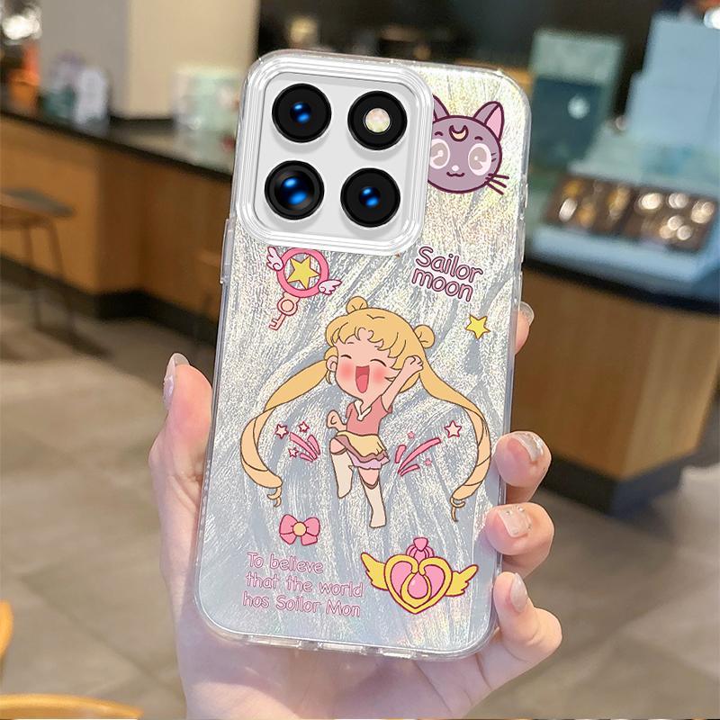 Милый мультяшный чехол 'Сейлор Мун' для Xiaomi Poco X6 X3 F6 M6 M4 Pro C61 13T 11 Lite, градиентный, ударопрочный, матовый