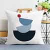 Simple Blue Geometric Lines Print Decorative Pillowcase Bedroom Living Room Square Cushion Pillowcase