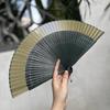 Складной веер из зеленого бамбука в древнекитайском стиле для ханьфу/чонсам, идеально подходит для танцев и летнего использования