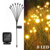 6/8/10 LED Solar Garden Lights Powered Firefly Lights Outdoor Waterproof Vibrant Garden Lights for Patio Pathway Decoration,Warm