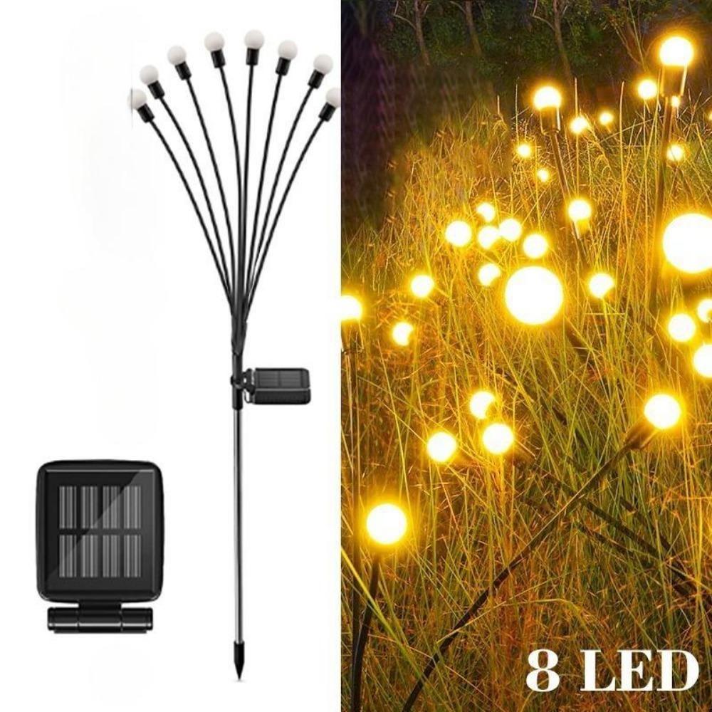 6/8/10 LED Solar Garden Lights Powered Firefly Lights Outdoor Waterproof Vibrant Garden Lights for Patio Pathway Decoration,Warm