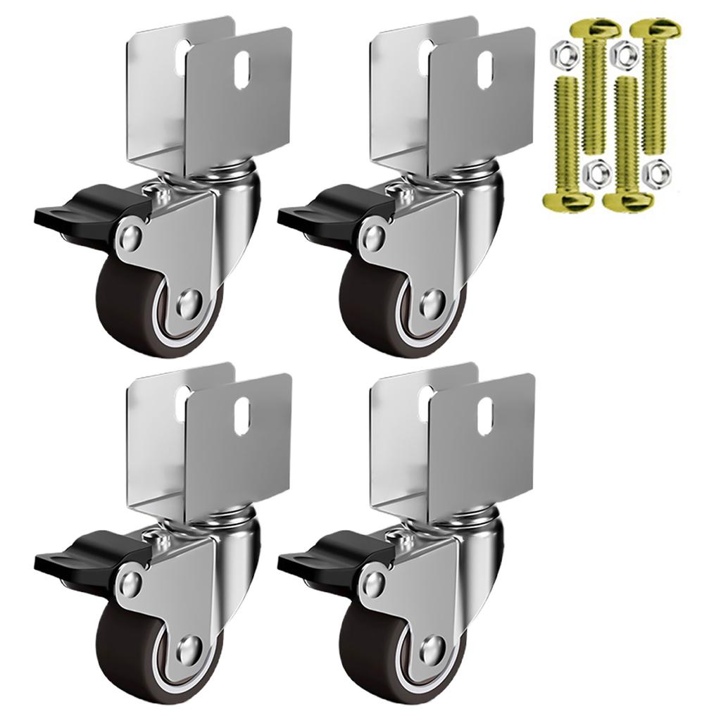 4Pcs 1.25inch Universals Swivels Casters Trolley Wheel Heavy Duty Furniture Wheel Castor for Furniture Workbenches