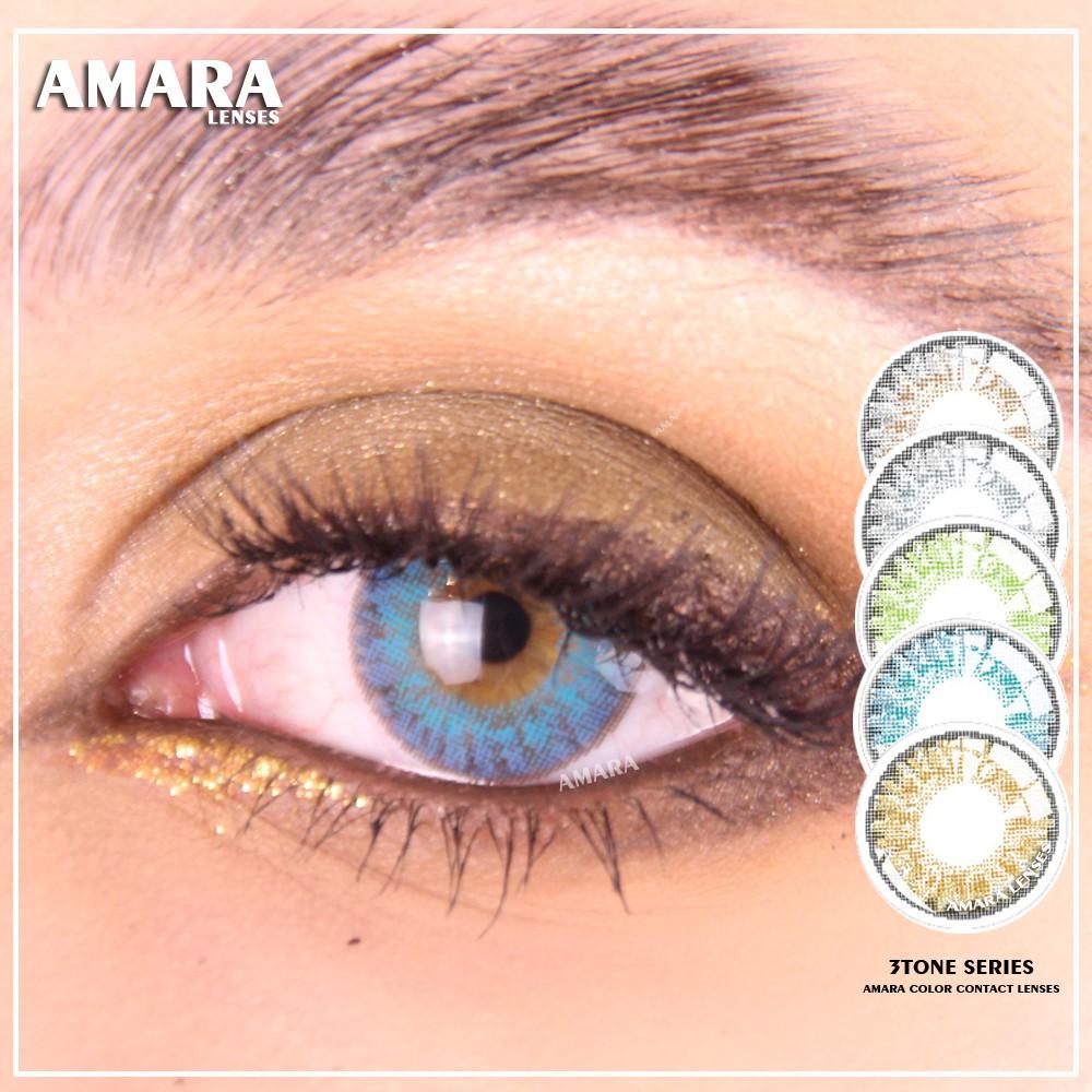 AMARA LENSES 1 Pair 3TONE Soft Color Contact Lens Natural Looking Contactlens Eye Cosmetic Lenses