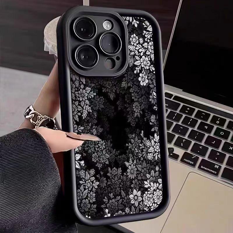 Чехол с черным деревом и белым цветком для Samsung A55, A16, S24 Ultra, S21, S23