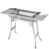 Fkstyle At Assembles In Just a Few Foldable Barbecue Stainless with Side Tables On Both Grill Charcoal for Compact Silver [Ultra-lightweight 3.3kg!