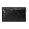 Косметичка из тисненой кожи с логотипом-монограммой, унисекс, черная 625568-1W3AN-1000