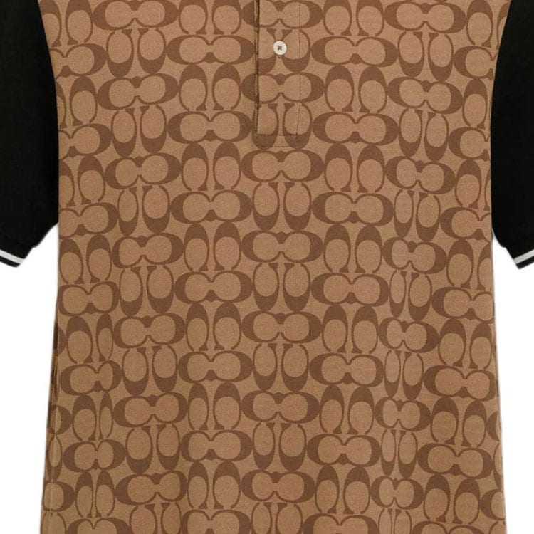 COACH Signature Polo Shirt Men's Khaki CO816-OFZ
