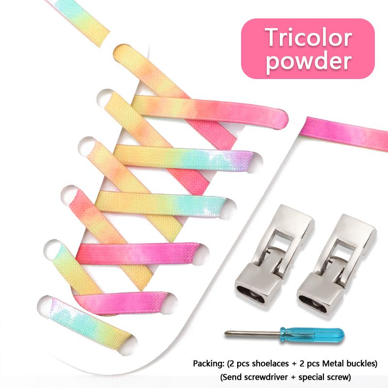 Красочные эластичные крестообразные шнурки без завязок кроссовки 8 мм шириной плоские без завязывания шнурки детские взрослые радужные резиновые шнурки