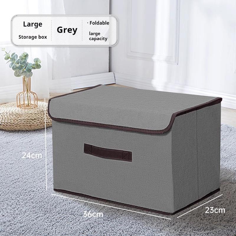 Non Woven Fabric Storage Box Household Fold-able Storage Basket Portable With Lid And Handle For Toys Underwear Cosmetics