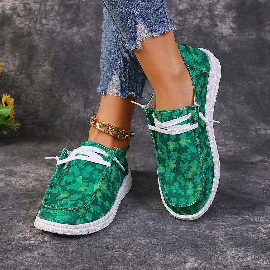 Canvas Women Shoes Women's Printed Colorful Flat Bottomed Casual Shoes