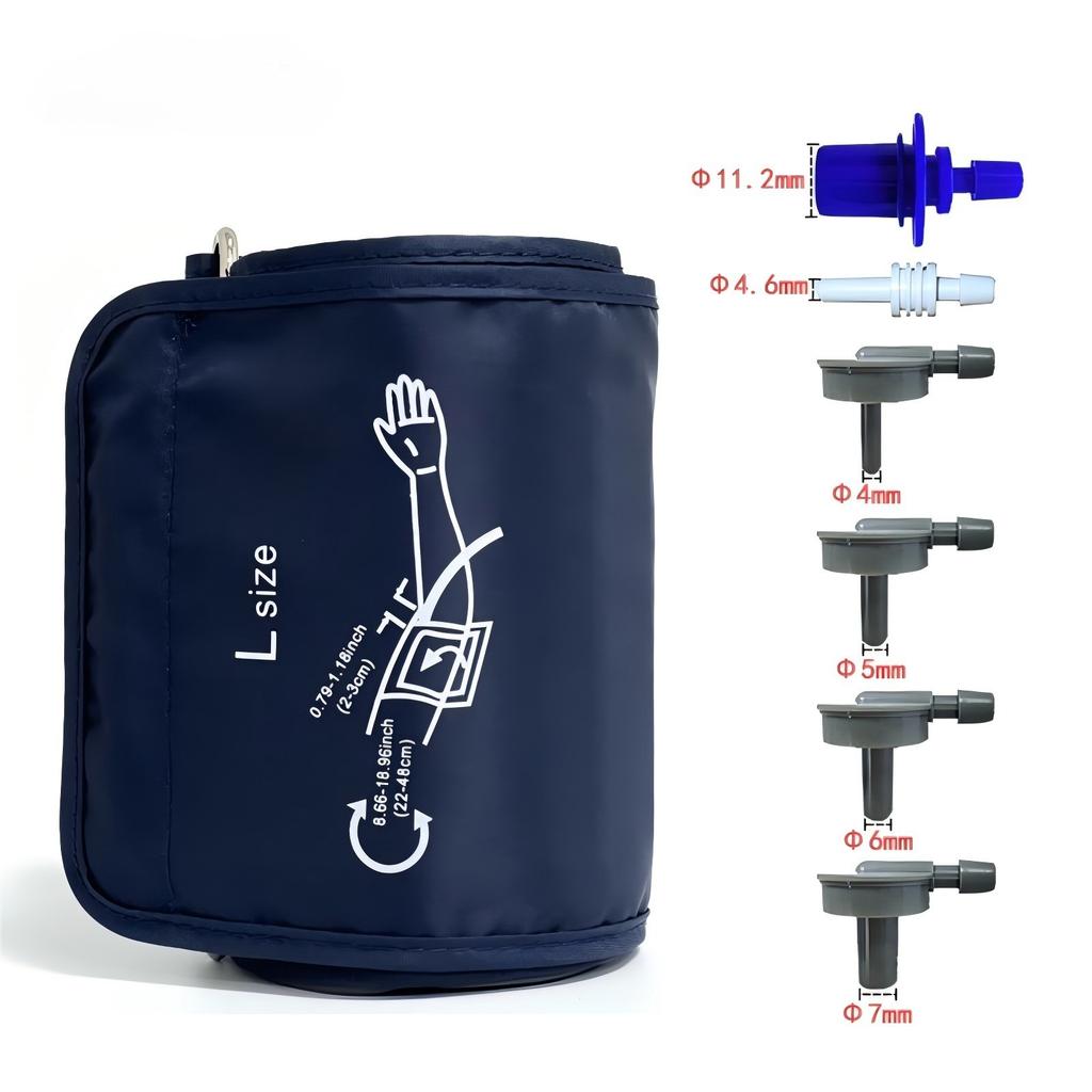 Adjustable Adult Arm Blood Pressure 17-22cm/22-32cm/22-48cm Cuff Big Size With 6pcs Connector Cuff Tube Blood Pressure Tonometer