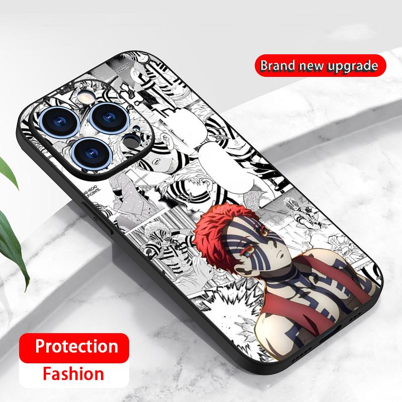 Чехол для телефона Akaza Demon Slayer горячий аниме-мужчина для iPhone 17 16 16e 15 14 13 12 Plus Mini Pro Max Мягкий черный Ударопрочный чехол
