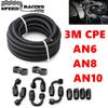 3M AN6/AN8/AN10 CPE масляные топливные фитинги конец шланга 0+45+90+180 градусов комплект масляного адаптера AN6 оплетенный масляный топливный шланг с зажимами
