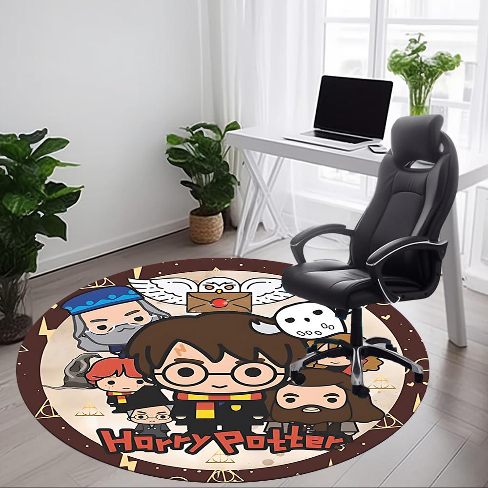 1pc Harry Potter Carpet, Round Non-Slip Durable Large Size Office Carpet, Suitable for Office,yy250908033