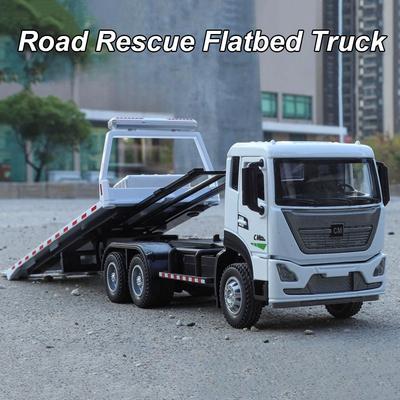 1:32 Эвакуатор Платформа Сплав Самосвал Модель Литые Игрушки Машина Открывающиеся Двери Звук Свет Инерционные Машинки Детские Забавные Подарки