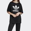 adidas Футболка с круглым вырезом и логотипом Trefoil, женские топы, черная EC1884