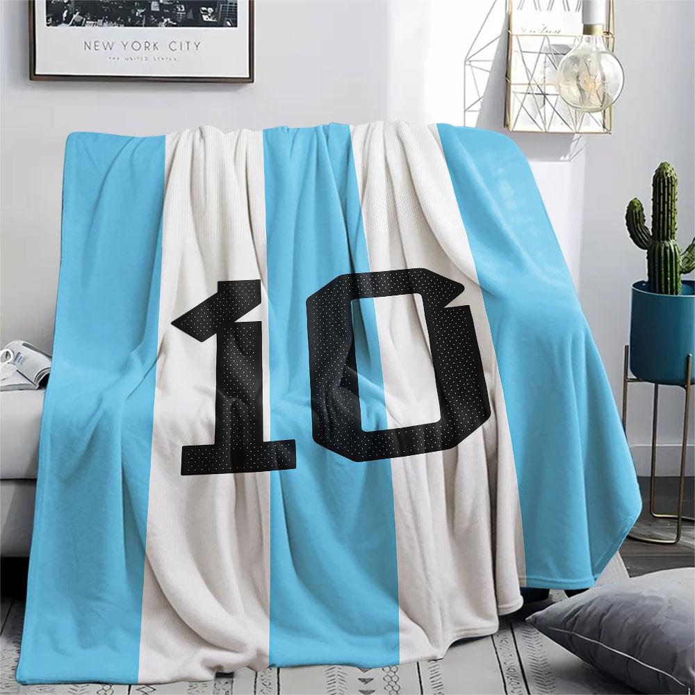 1PC Lionel Messi Patterned Flannel Blanket Suitable For All Seasons for Home Decor Warmth and Comfort Gifts Holiday Present