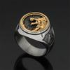 Ретро мужские кольца-печатки Odins Wolf Fenrir золотого цвета из нержавеющей стали символы скандинавской мифологии кольцо-амулет Valknut аксессуары в стиле панк