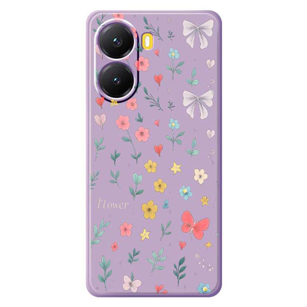 For Xiaomi Redmi Turbo 4 5G/Poco X7 Pro 5G Case Floral Bow Pattern Printing Straight Edge TPU Phone Back Cover