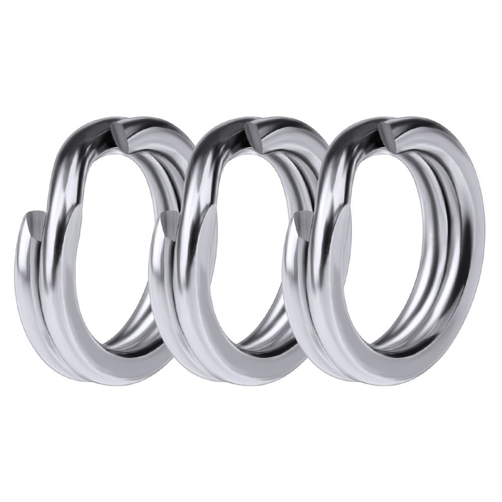 100pcs Hot Line Tackle 3#-8# Swivel Snap Fishing Split Rings Fish Connector Stainless Steel