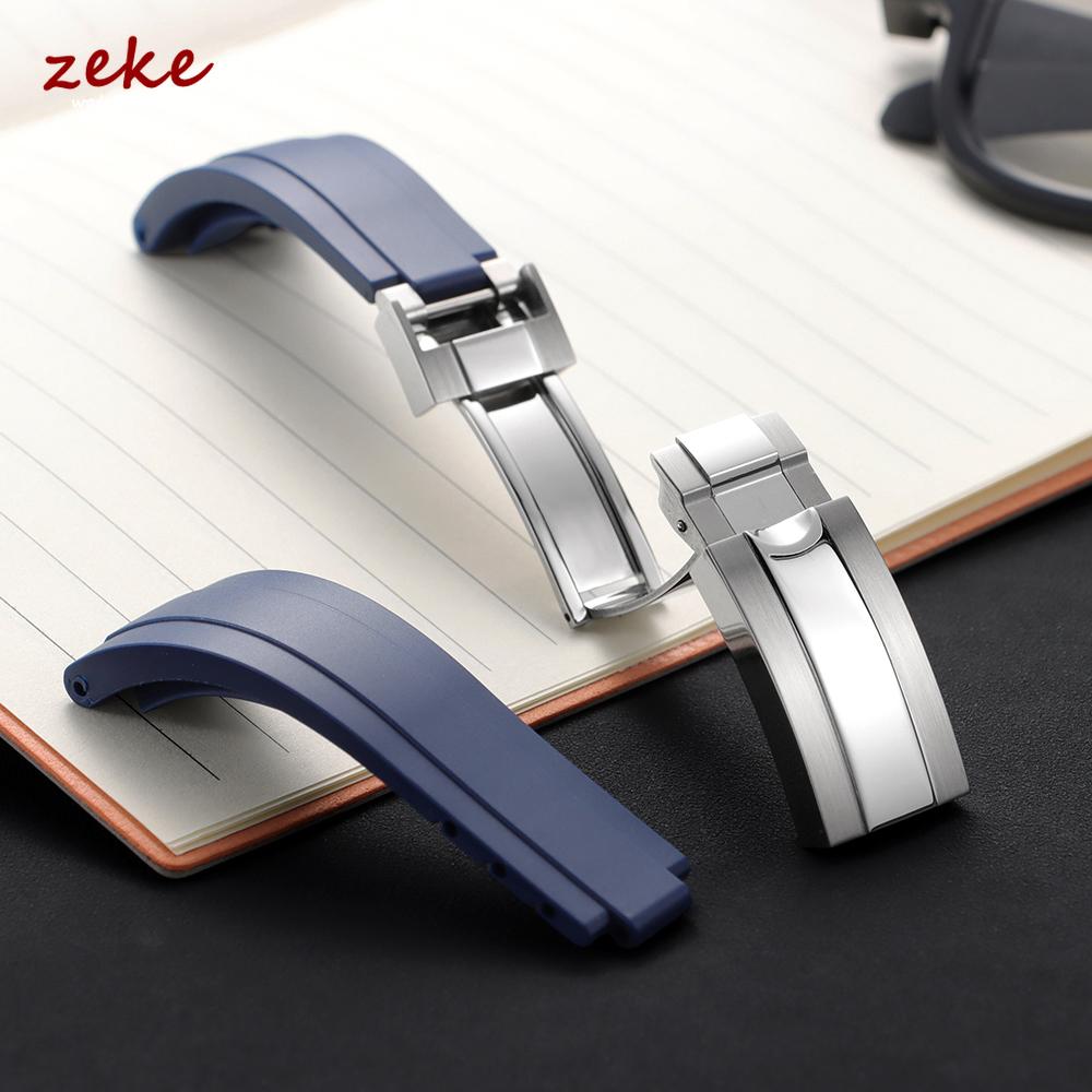 Резиновый ремешок для часов 20 мм для Rolex для Water Ghost для GMT для Daytona Водонепроницаемый силиконовый браслет Складная застежка Браслет Ремешок