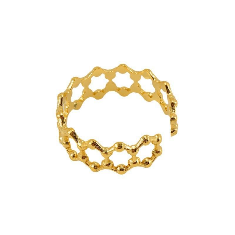 Новое модное кольцо из титановой стали с полым дизайном, нишевое простое женское трендовое открывающееся регулируемое кольцо