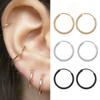 Men Ears Rings Silver Color Hoop Earrings Small Circle Cartilage Piercing Loop Goth Stud Earrings