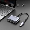 Многопортовый USB-C хаб Ugreen CM162: HDMI, VGA, USB-A 3.0, USB-C PD Зарядка - Изящный серый дизайн